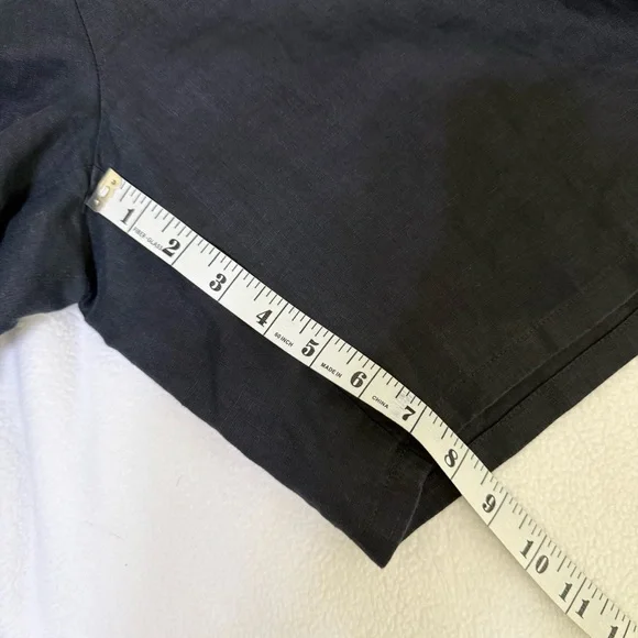 Eileen Fisher Organic Linen Drawstring Shorts Black Size Large - Picture 10 of 12